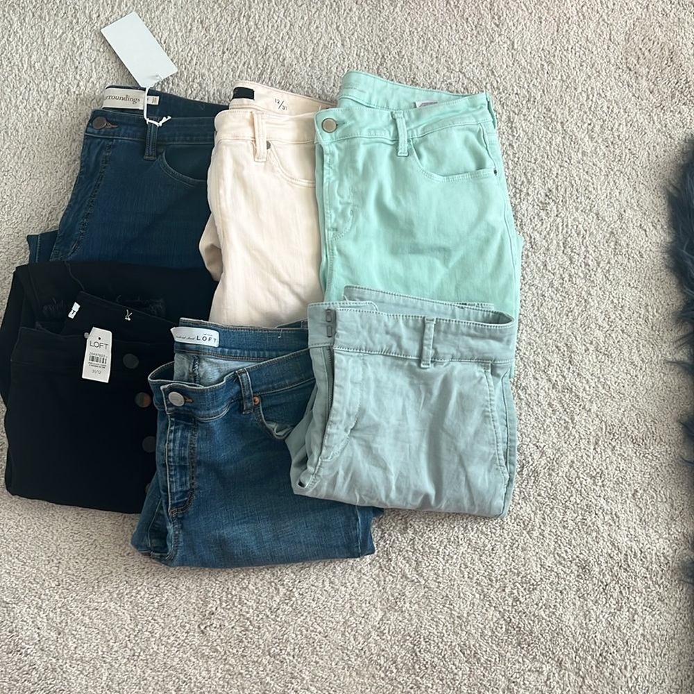 Lot of 6 pairs of pants (Loft, Liverpool, Old Navy)